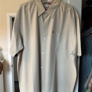 Quiksilver Men's Beige Short Sleeve Shirt